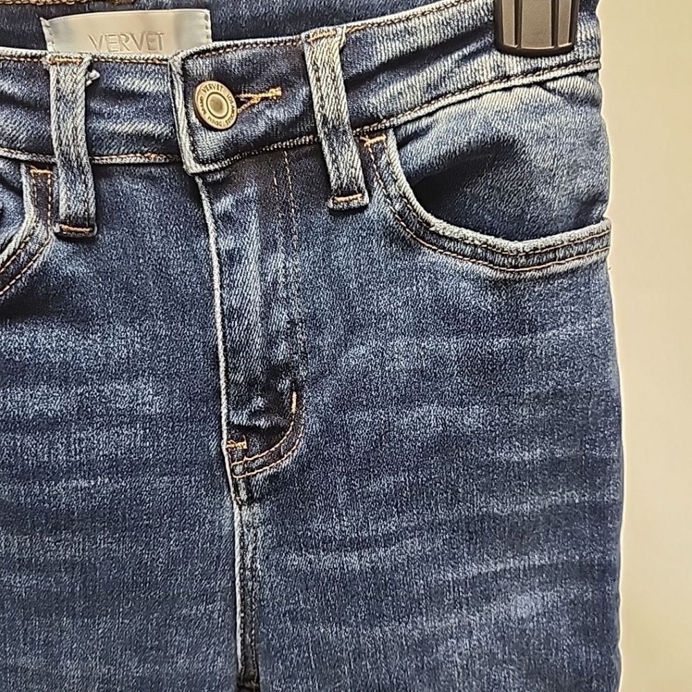 Vervet Growing High Rise Slim Straight Crop Raw Hem Women’s Size 25 - Picture 9 of 15